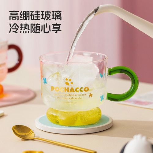 HelloKitty玻璃杯女高颜值果汁饮料杯家用儿童可爱喝水杯子耐高温 - 图0