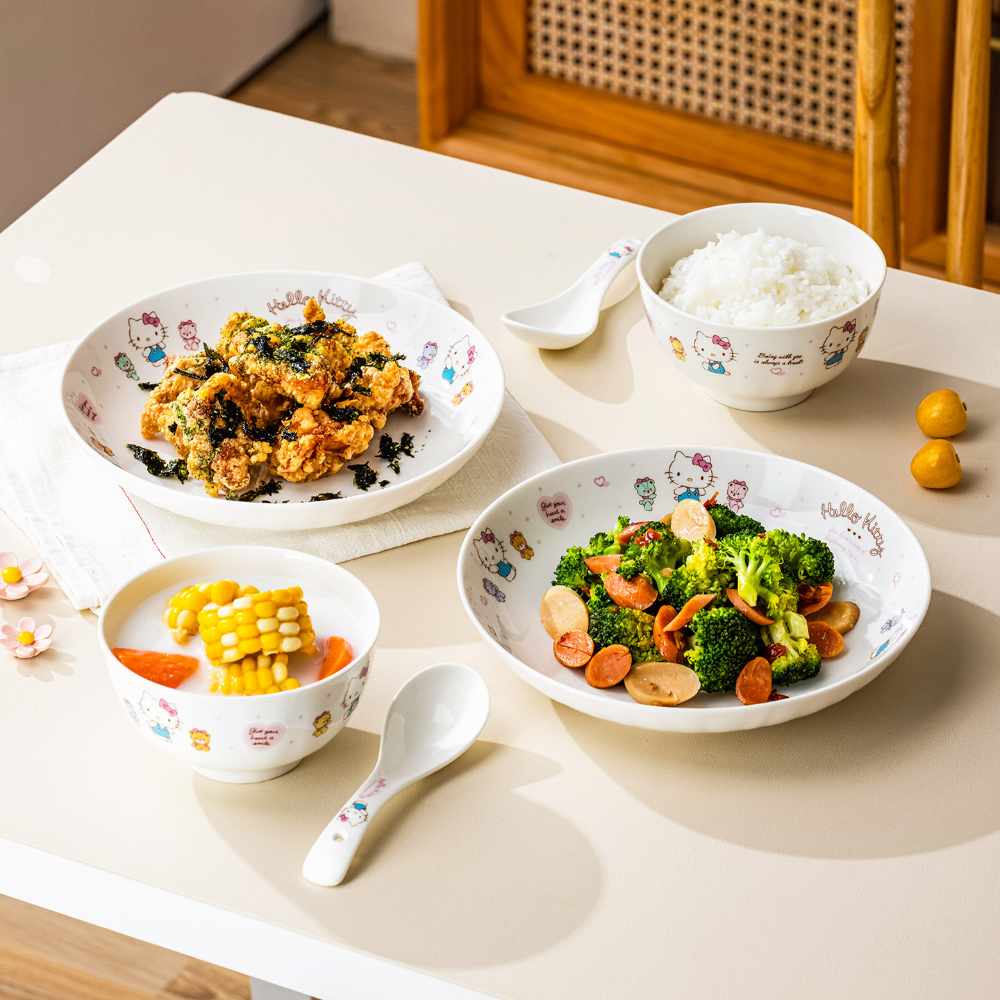 HelloKitty ceramic bowl and plate set cute