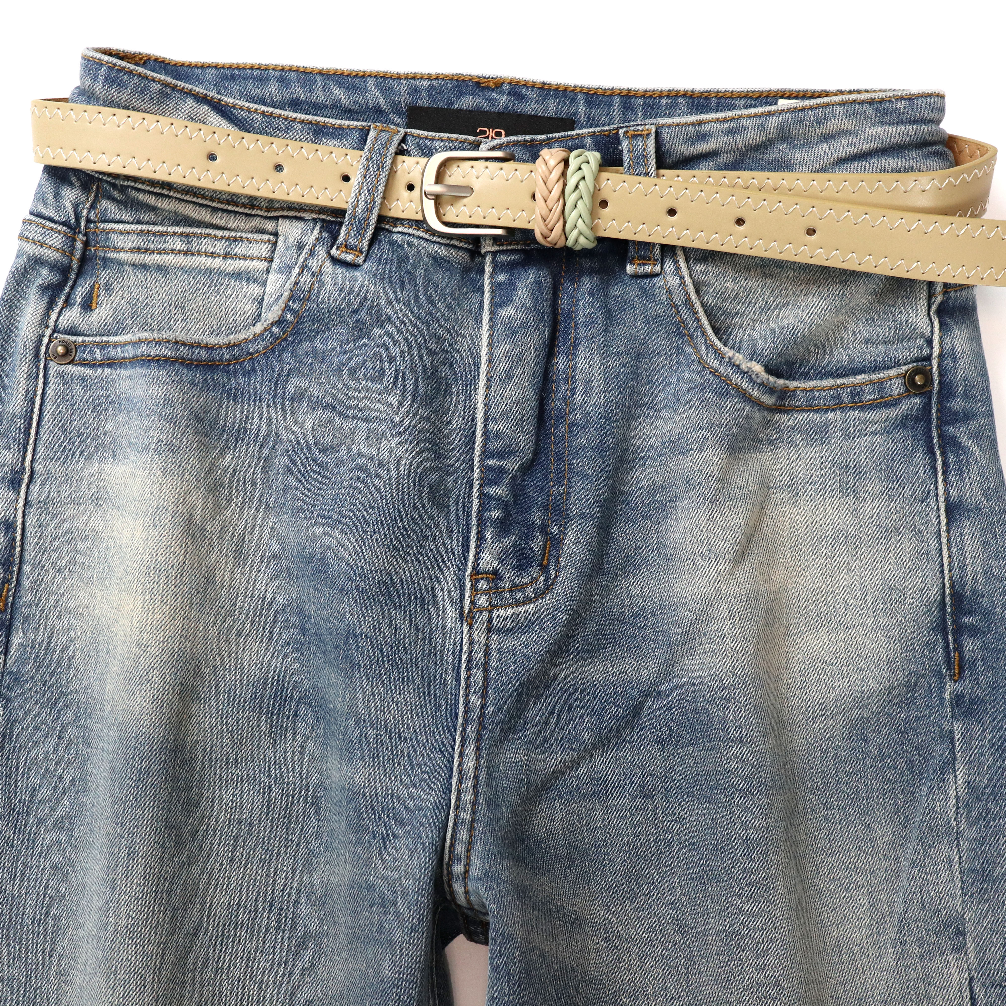 219欧货小蜜蜂春新款做旧磨白弹力牛仔裤显瘦洋气修身微喇长裤女,淘宝优惠券,粉丝福利购,淘宝优惠卷