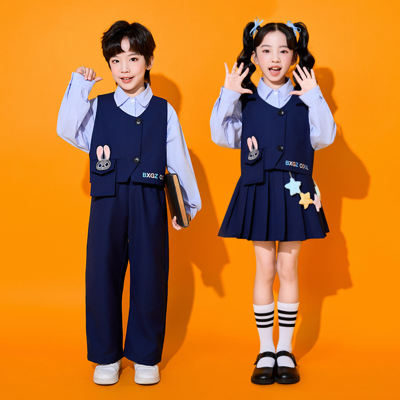 儿童演出服小学生运动会啦啦操幼儿园学院风班服合唱表演服三件套,淘宝优惠券,粉丝福利购,淘宝优惠卷
