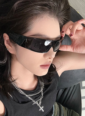 新款复古长方形发箍墨镜女