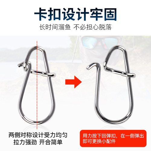 吉纽斯GENIUS路亚强力别针万向转环路亚双圈小配件防缠绕快速别针 - 图0