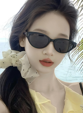 猫眼墨镜女款2026新款高级感偏光太阳眼镜海边防紫外线方圆脸显瘦