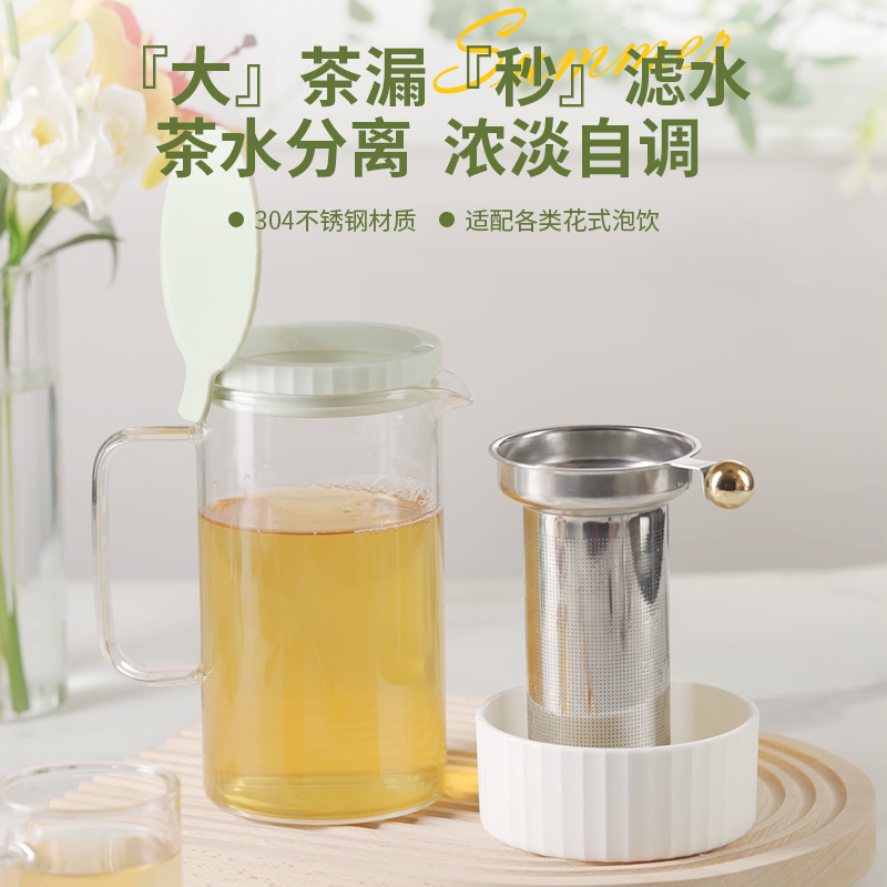 bablov冷水壶玻璃耐热高温家用泡茶壶套装大容量扎壶烧凉白开水壶