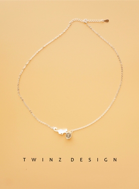 月光猫咪s925守护爱情精致项链