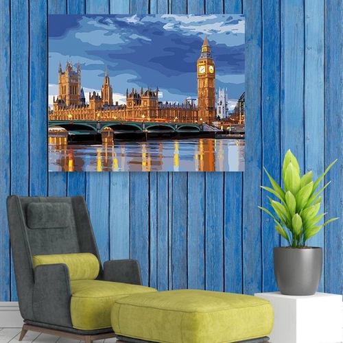 Pindu Modern Urban Building Night Diy Digital Oil Painting Restaurant Restaurant Restaurant Mailbom