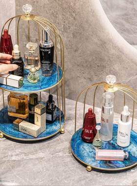 北欧轻奢鸟笼置物架梳妆台浴室卫生间桌面装饰摆件卧室化妆品收纳