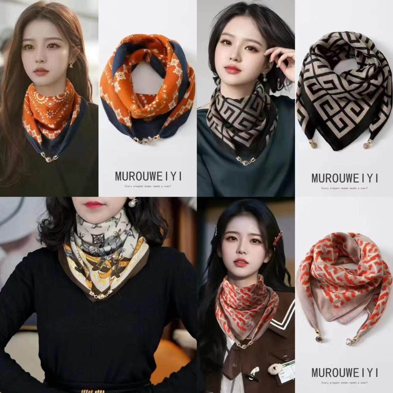 新款方巾丝巾女磁吸扣护颈小围巾女秋冬季棉麻脖子围脖秋冬款,淘宝优惠券,粉丝福利购,淘宝优惠卷