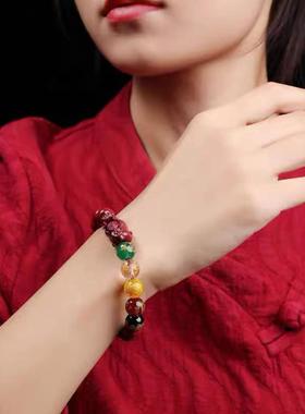 2026马年五路财神带貔貅本命佛手链树脂手串树脂无镶嵌