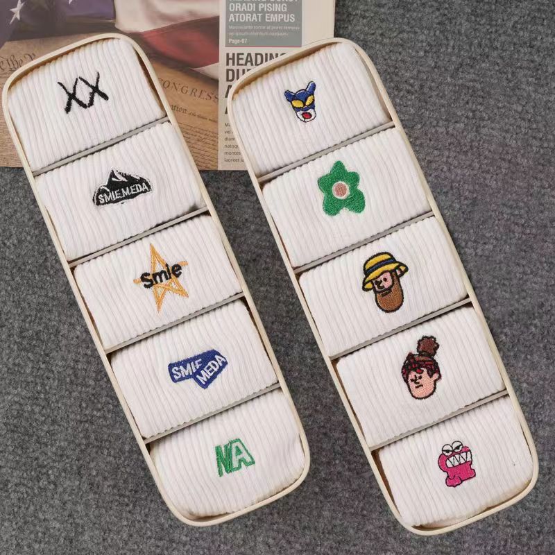 KUUK秋季袜子韩版ins潮袜男吸汗防臭中筒袜运动篮球袜长袜黑短袜 - 图3