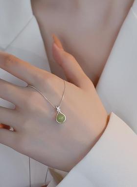 法国Rouje Dsyle 925纯银福袋和田玉项炼女小众吊坠轻奢锁骨颈炼