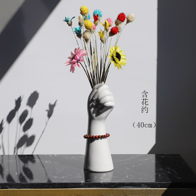Ins北欧花瓶永生干花现代简约家居办公装饰创意个性插花水培摆件 虎窝淘