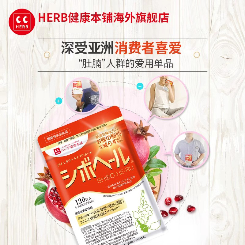 HERB健康本铺减腹宝葛根花酵素抑制腹部脂肪120粒/袋30日份-图1