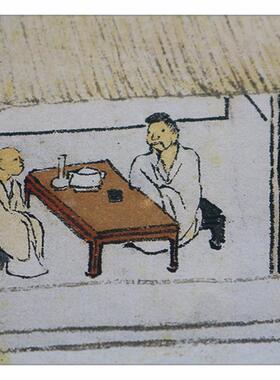 :1明沈贞《竹炉山房图》古代名画山水k人物画立轴挂画宣纸装饰画