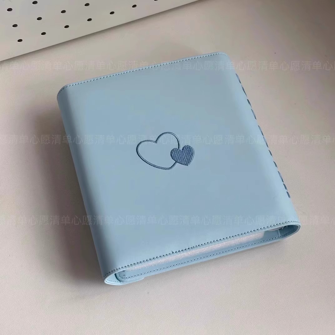 A5蓝色情书四宫格活页卡册爱豆3寸追星小卡收藏拍立得收纳相册本 - 图2