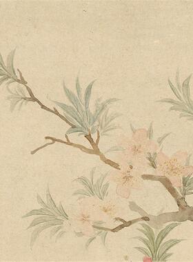 恽寿平桃花图国画花鸟没骨花卉艺术微l喷复制画宣纸画芯装饰画