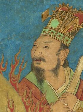 尉迟乙僧护国天王北方托塔天王高清微喷复制品佛像m客厅装饰挂画