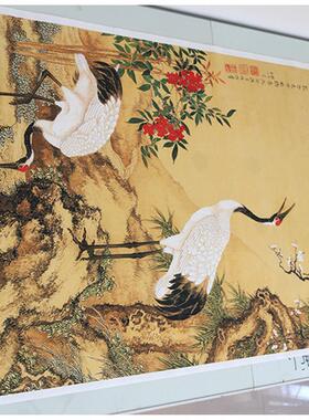 沈铨松梅双鹤图国画花鸟画立轴挂画Z高清复制酒店家庭装饰画手稿