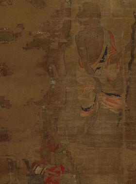 代高僧贯休十六罗汉像国画佛画人物立轴微喷X复制彷古画装饰画
