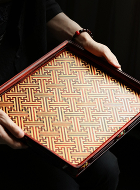 康御红小叶紫檀X黄杨木承盘