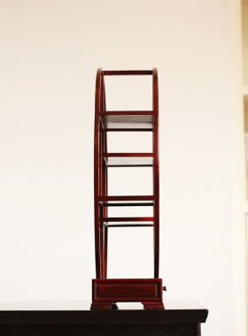 康御红小叶紫檀圆博古架