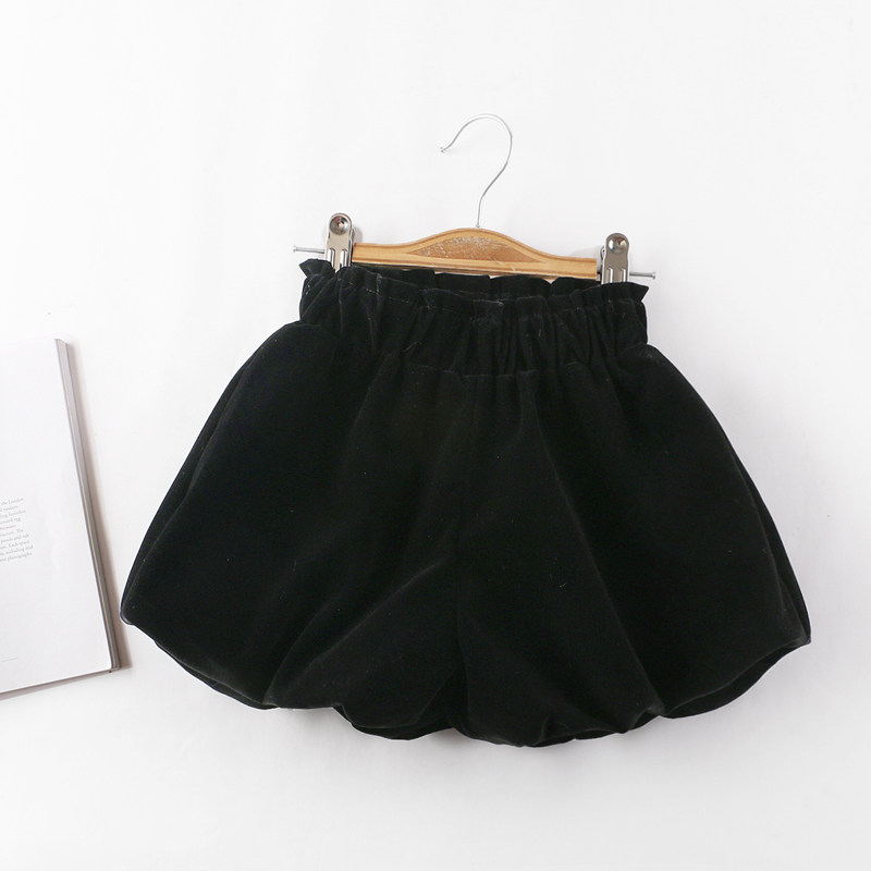 女童花苞短裤春秋新款洋气外穿灯笼裤休闲裤子儿童女宝宝丝绒裙裤,淘宝优惠券,粉丝福利购,淘宝优惠卷