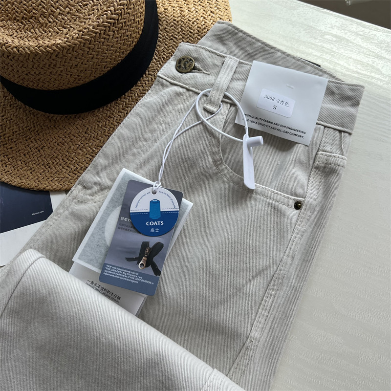 自带长腿效果！很洋气的灰杏色高腰显瘦窄版阔腿裤 直筒拖地长裤,淘宝优惠券,粉丝福利购,淘宝优惠卷