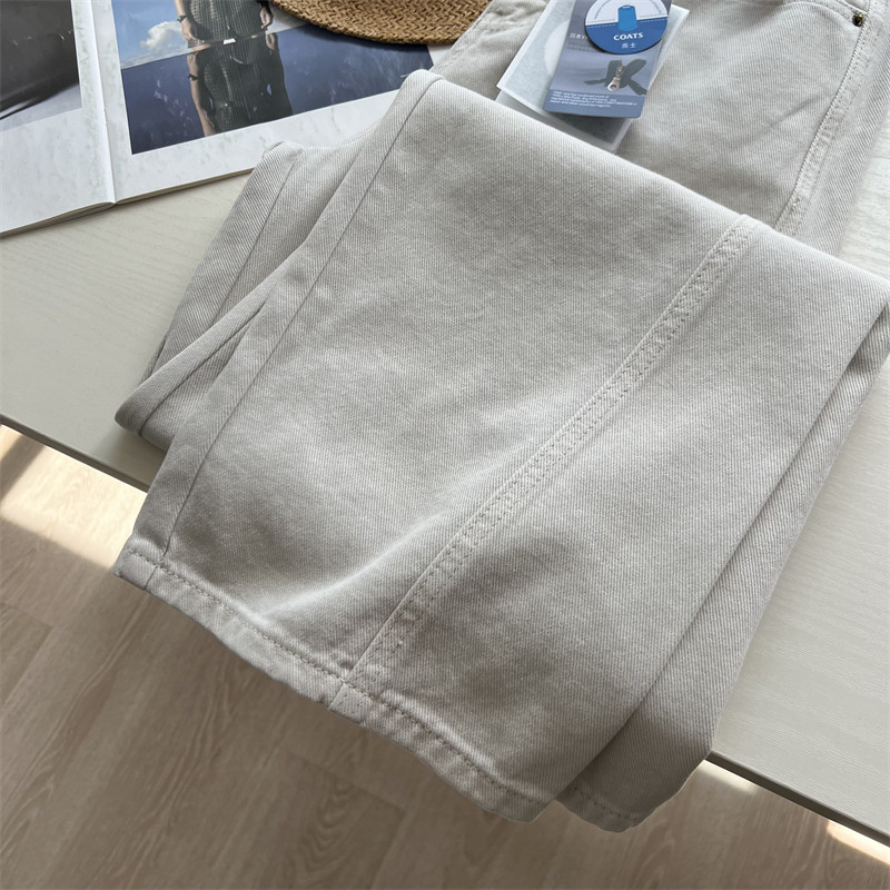 自带长腿效果！很洋气的灰杏色高腰显瘦窄版阔腿裤 直筒拖地长裤,淘宝优惠券,粉丝福利购,淘宝优惠卷