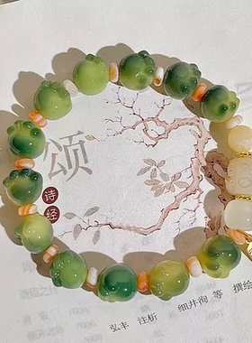 招财猫白玉菩提根手串学生可爱猫爪绕指柔盘玩菩提子文玩佛珠手链
