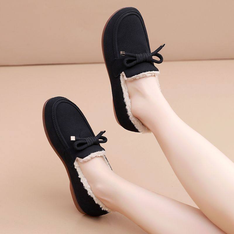 牛筋底棉鞋女秋冬季豆豆鞋女加绒保暖休闲平底懒人鞋一脚蹬女潮鞋,淘宝优惠券,粉丝福利购,淘宝优惠卷