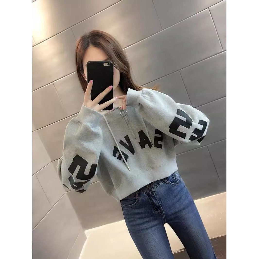 华棉仿棉复合牛奶丝280g短款小个子卫衣女秋薄款高腰洋气炸街外套,淘宝优惠券,粉丝福利购,淘宝优惠卷