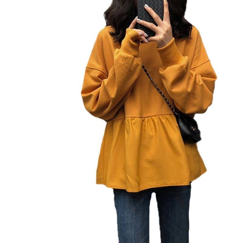 2025秋季新款韩版女装宽松显瘦学生休闲上衣纯色长袖T恤卫衣女潮,淘宝优惠券,粉丝福利购,淘宝优惠卷