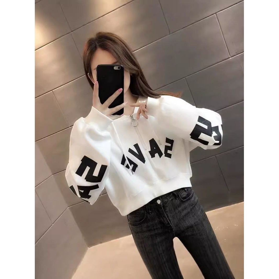 华棉仿棉复合牛奶丝280g短款小个子卫衣女秋薄款高腰洋气炸街外套,淘宝优惠券,粉丝福利购,淘宝优惠卷