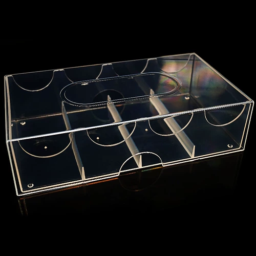 Texas Hold'em Mahjong Token Tokens Transparent Acryl Lid, Chip, шестиугольная коробка для чипа может быть установлена ​​на сотню