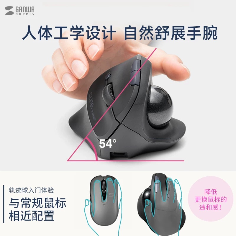 Japan SANWA mountain industry trackball mouse dual template version