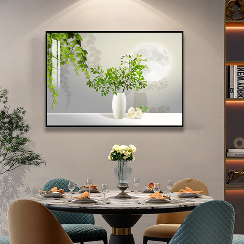 现代简约餐厅装饰画绿植饭厅背景墙单幅厅厨房挂画卧室装饰壁画 - 图3