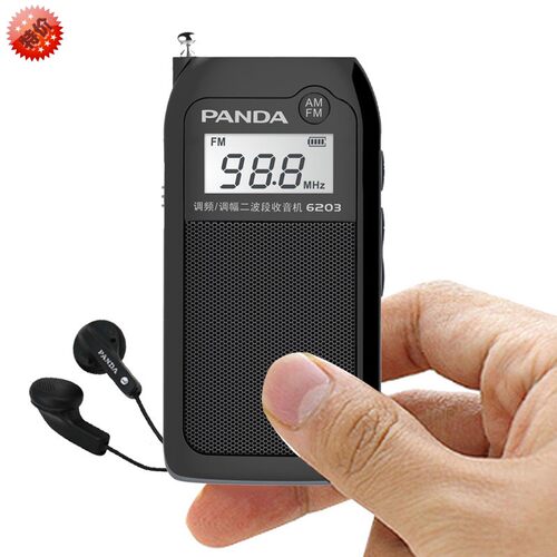 PANDA/熊猫 6203便携式插卡调频fm广播老人随身听MP3播放器收音机 - 图0