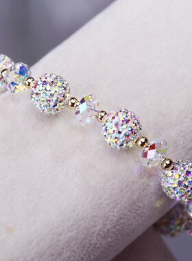 超闪软陶镶钻水晶手链女