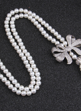 2022款冷淡风原创奢华镶锆石珍珠