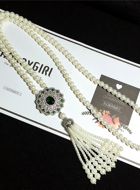 原创设计毛衣链珍珠超级减