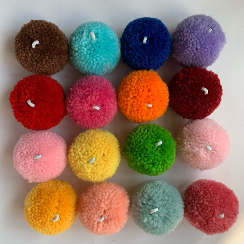 6cm/5cm带扣毛线球彩色线球双色毛绒球diy手工材料服装配饰包挂饰,淘宝优惠券,粉丝福利购,淘宝优惠卷