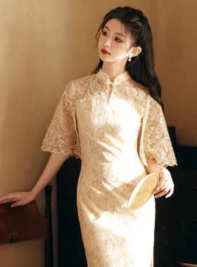 新中式改良少女蕾丝旗袍