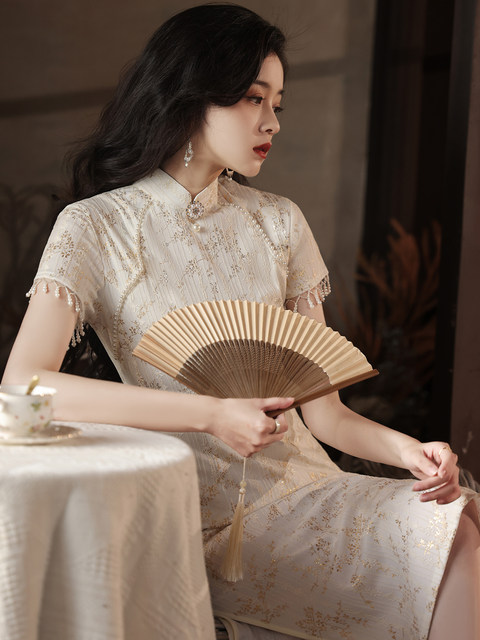 Classical composite lace bleeding and improved cheongsam 2024 new summer retro Republic of China style girl young