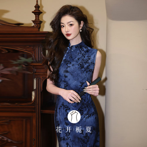 老上海复古风绝美无袖旗袍2026夏季年轻款高级感修身连衣裙 - 图3