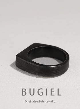 新款潮流复古黑色钛钢不掉色戒指