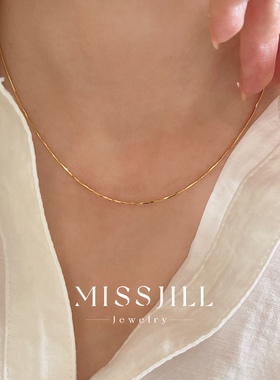 MISSJILL·鎏金岁月｜小众精致设计通体925纯银金蛇骨链项链高级