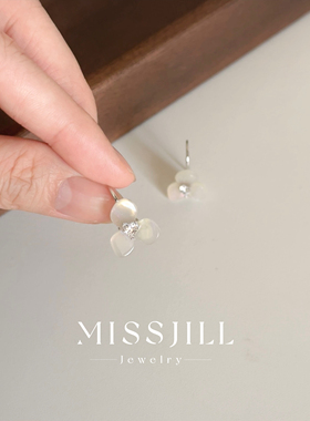 MISSJILL 苍兰心语｜小众高级设计仙气甜美通体S925纯银耳钉耳挂