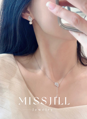 MISSJILL 一叶春意项链 小众高级精致珍珠轻奢S925纯银项链锁骨链