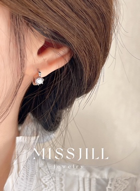 MISSJILL·钻戒耳圈｜超精致高级感简约气质锆石925纯银耳圈耳环