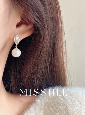 MISSJILL·日光梦露｜小众设计高级质感通体925纯银珍珠耳钉耳环